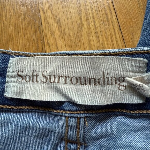 Soft Surroundings Size 14 Women’s Blue Distressed Hem Straight Leg Jeans - Picture 3 of 11